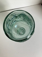 Canada Green Glass Embossed Fruit Grape Apple Cherry Pear Decanter Wine Bottle