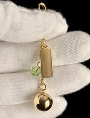 Moët Chandon Imperial Golden Sphere Charm Glass Marker With A Green Crystal Bead