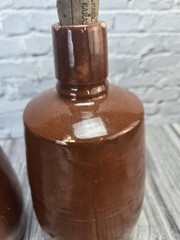 Vintage Stoneware Moonshine Wine Bottles Red/Brown Jugs