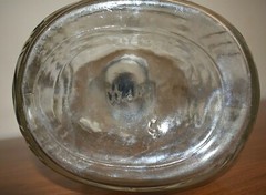 Antique Glass Wine Jug Grape Embossed One Gallon Art Deco Ball Glass Maker w Cap