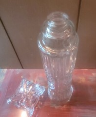 Lovely Pressed Glass Decanter Wine Bottle Pillar / Column style