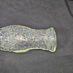 Fish Shaped Clear Glass Wine Bottle 12” Tall Bottle corked CLEAN