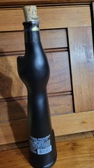 2020 Rheinhessen Riesling “Happy Cat” Black Figural Glass Empty Bottle With Cork