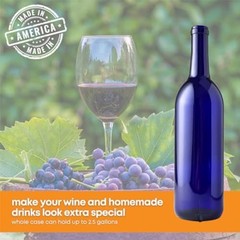 750ml Cobalt Blue Wine Bottles (Pack of 12) – Empty Bordeaux Liquor Bottles