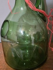 Vintage Green Glass Wine Bottle Decatur With Ice Chamber