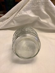 Excellent Vintage Marked mid century 4/5 quart wine bottle decanter grapes decor