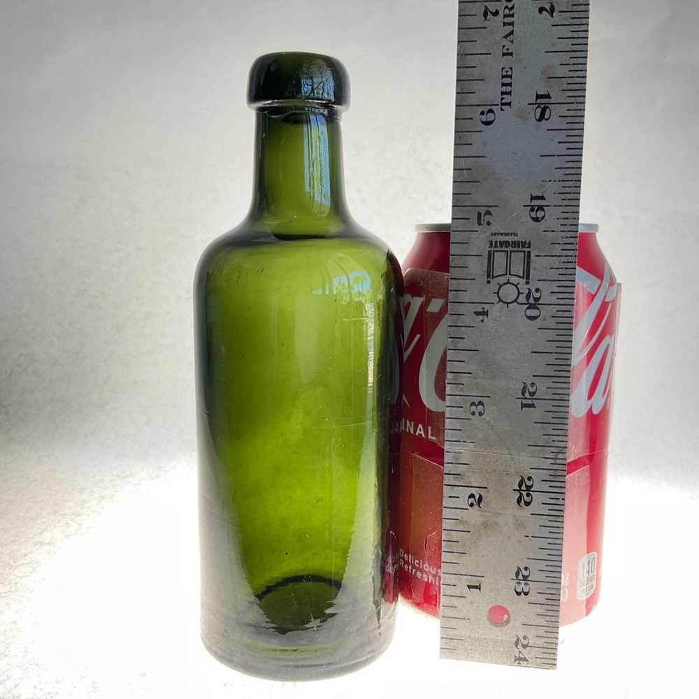 Vintage French Antique Green Glass Wine Bottle Circa 1920 – Empty Bottle 6.5&Prime; H