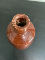 VINTAGE LANCERS WINE BOTTLE RED/BROWN STONEWARE JUG 9&Prime; PORTUGAL EUC!