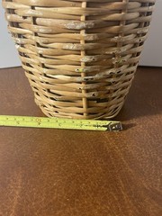 Vintage V. Levante Spanish wicker covered green glass demijohn bottle See Pics