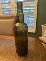 Antique Black Wine and Green Scotch Bottles