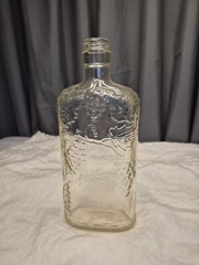 Vintage Ball Glass Wine Bottle #70016 w Grape Vine design RARE Pint size