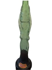 MIDCENTURY ITALIAN 32&Prime; GREEN GLASS VTG CHIANTI WINE BOTTLE STANDING WOMAN