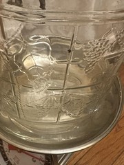 Vintage Owens Illinois Glass Wine Jug Strap Cap PA Seal Grapes Half Gal