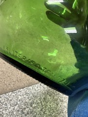 Vintage Wine World 1976 Green Glass Decanter Bottle 1.5 Litre Long Neck Handle