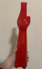 German Riesling Glass Cat Wine Bottle Red Empty 13&Prime;