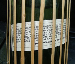 Wagner Malmsey Madeira wine bottle(empty) wicker wrapped. Madeira, Portugal