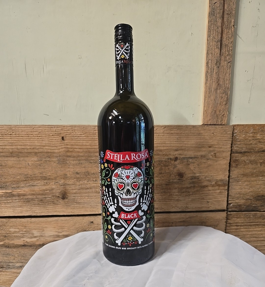 Stella Rosa Black Limited Edition Painted Skulls Heart Eyes- Empty Bottle