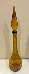 Vintage 22&Prime; MCM 1960s Italy Rossini Empoli Amber Crinkle Genie Decanter Bottle 3