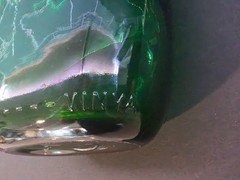 Vintage J.M Da Fonesca Portuguese Emerald Green Glass Wine Flask Bottle