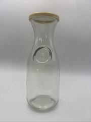 Carafe Embossed Since 1852 Glass Wine Milk Juice 7&Prime; Tall