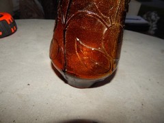 Vintage Brown? Glass Flower Genie Bottle Wine Bottle Decanter Italy Estate Find