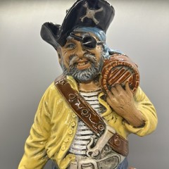 Casa Vento Figural Wine Bottle Made in Italy Collectors Item 82 Stickered Pirate