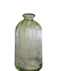 Green Glass Demijohn Bottle 12.5 In Hand Blown Pontil No Cracks Vintage