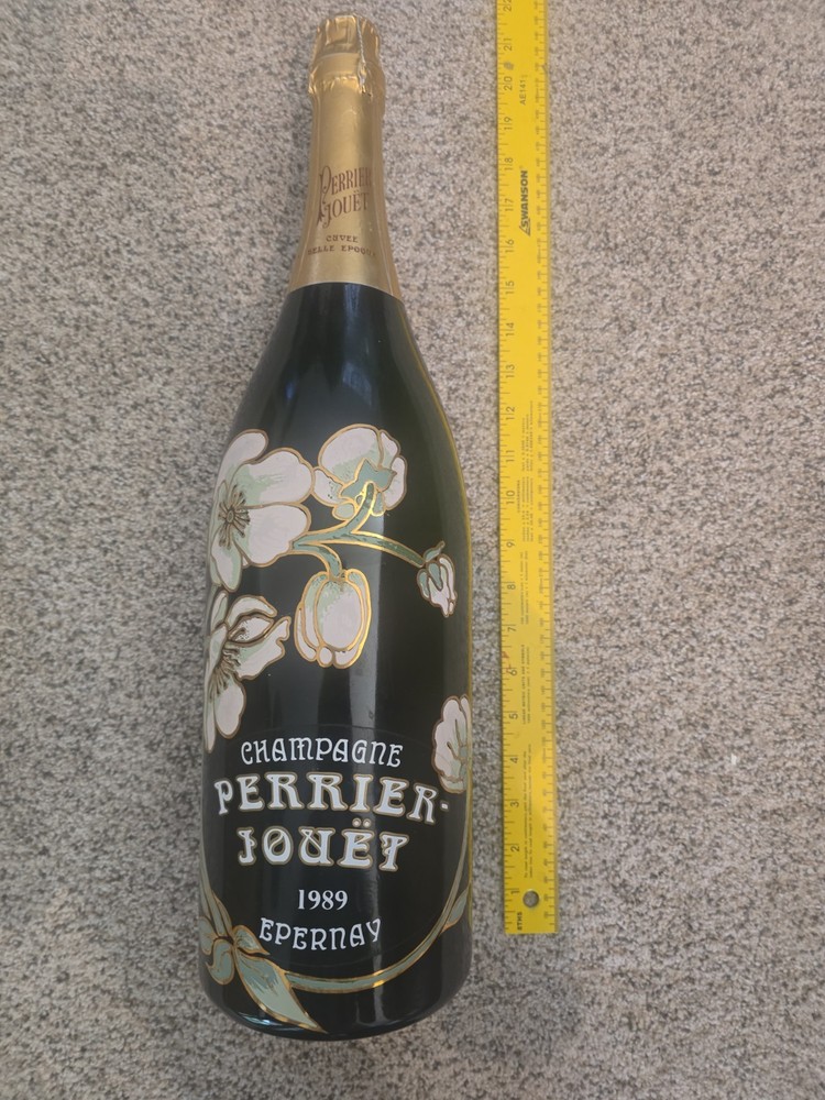 Vintage 3L 1989 Perrier Jouet Champagne Empty Display Bottle Prop Jeroboam 20”