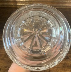 Estate Clear Leaded Cut Crystal Diamond Pattern Decanter & Stopper Beautiful!