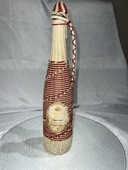 Spanish Charles Vintage 1964 Wicker Covered Red Wine Bottle 1 Pint 8 fl oz