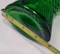 Vintage Fish Shaped Dark Green Glass Italian Wine Bottle Decanter 13&Prime;H F Mark