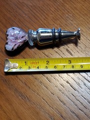 Vintage Blown Glass Heart Wine Bottle Stopper