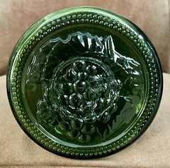 Vintage Vin Litre Heavy Green Glass Decanter Carafe French Wine 6.5” w 18.5” h