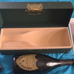 Empty Dom Pérignon Cuvée Vintage 1990 750 mL w/ Box & Booklet And Cork