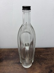 London Winery Horizontal Glass Wine Bottle & Screw Cap Handle Empty VTG