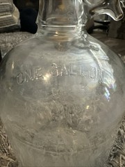 Vintage Wine Glass Jug, One Gallon Bottle
