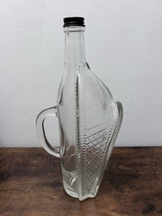 London Winery Horizontal Glass Wine Bottle & Screw Cap Handle Empty VTG