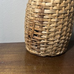 1960s Vintage Wicker Wrapped Glass Quinta Lisbon Portugal Wine Bottle Empty