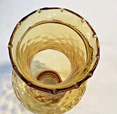 Vintage Rare Chianti Wine Bottle Decanter Lantern Oil Lamp Amber Green Glass 15&Prime;