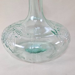 Vetreria Etrusca Italian Grapevine Wine Decanter Aqua Glass Bottle 9&Prime; Tall