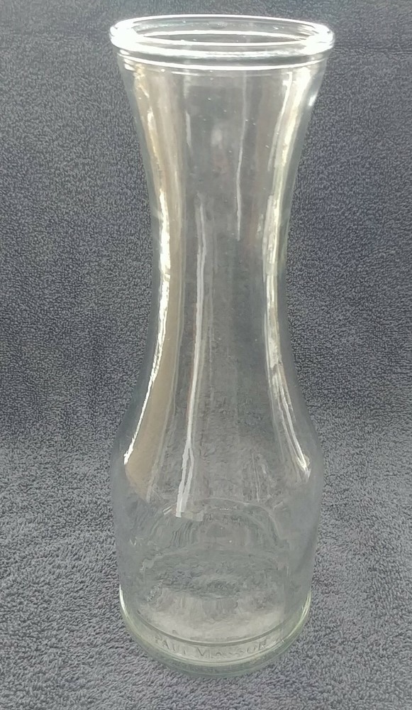 Vintage Paul Masson Glass Wine Carafe 10 3/4 » tall – Name at bottom