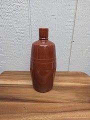 Vintage Lancers Wine Bottle Red/Brown Stoneware Jug 9&Prime; Portugal EUC!