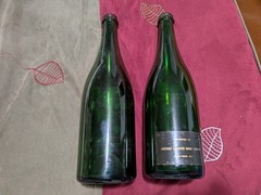 1973 and 1976 Perrier Jouet Fleur de Champagne flower bottle