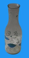 Vintage Paul Masson Carafe Wine Bottle Butterfly Cocktails Umbrella Grill REtro