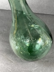 Vintage E.F. Vino D’Italia VCP Green Glass Wine Bottle Round Bottom Italian
