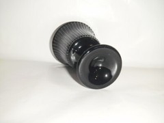 PITCH BLACK GLASS 4 1/8&Prime; RIBBED ROSE WINE GOBLET UNSIGNED VINTAGE 1940&rsquo;S- 1960&rsquo;S