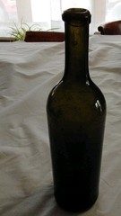 Vintage Green Wine Bottle Collectible Dark Glass Decorative Display Piece