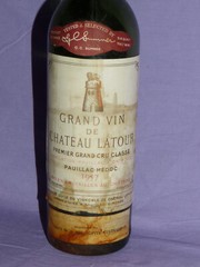 Chateau LATOUR 1957 Premier Grand Cru Empty Vintage Wine Bottle with cork