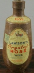 Lawson&rsquo;s Crystal Rose Wine Bottle, EMPTY, 1955, From Portugal, No Cork