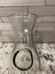 Embossed Since 1852 Glass Wine Milk Juice Carafe 9 5/8&Prime; Tall